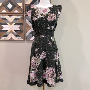 Ali + Eri Anthropologie Nevaeh Floral Flutter Sleeve Lace Dress 4 Small S